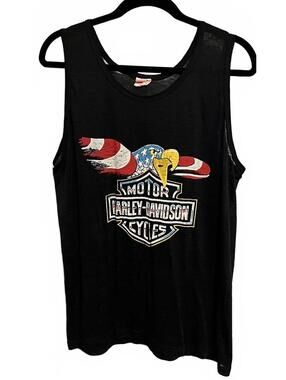 Vintage 80s Harley-Davidson Tank Top | Royal First Class Tag | Made in USA | XL